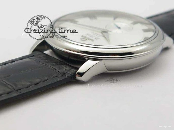 0404 Flexible De Ville MK 1:1 Best Edition SS White Dial On Black Leather Asian Seagull T1701 (Sec@6) 8244